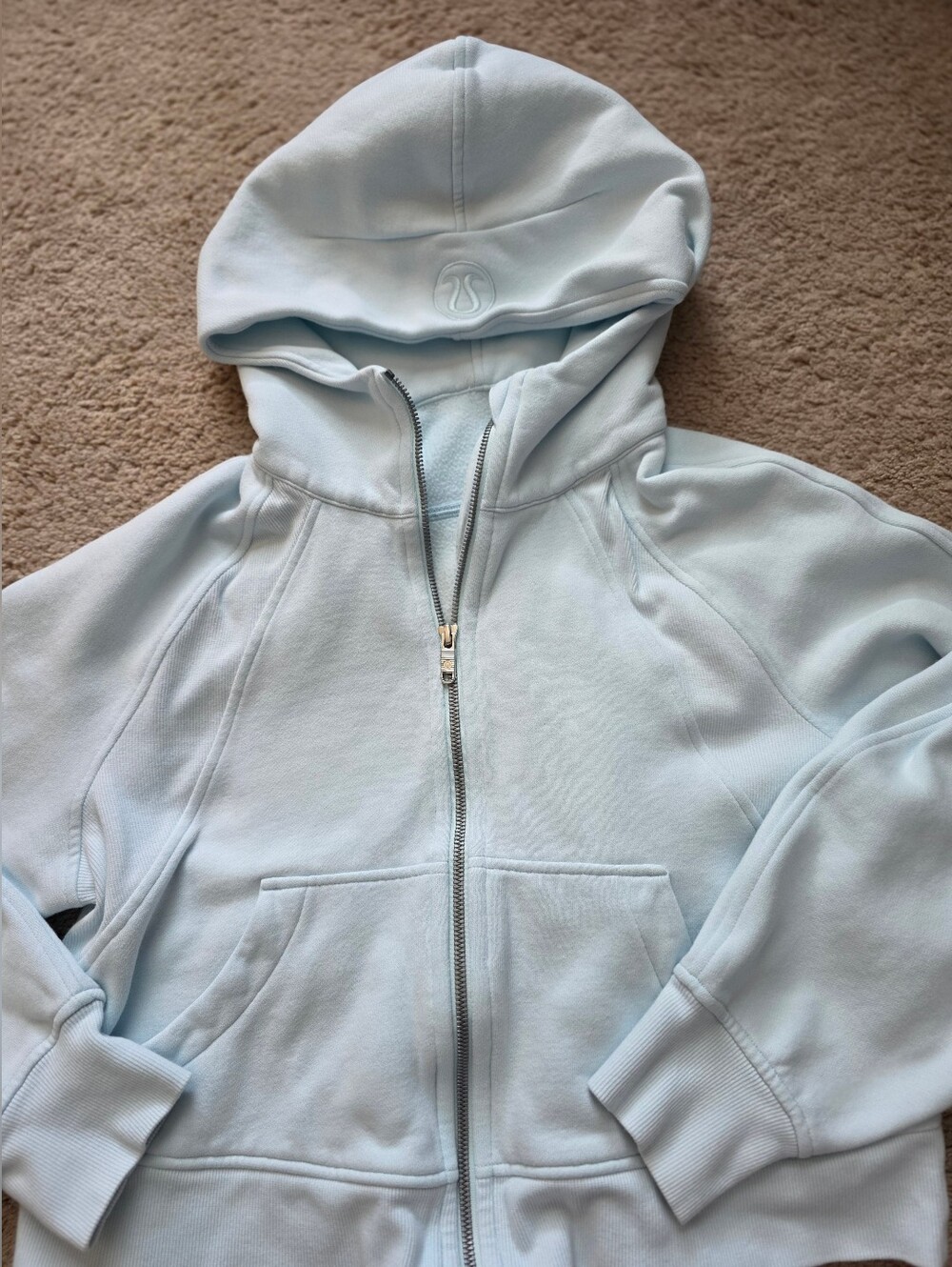 Lululemon Scuba Oversized Full Zip Hoodie Sheer Blue Size XS/S